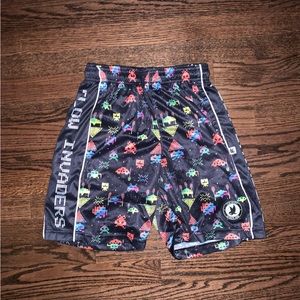 Flow Society space invaders kids lacrosse shorts